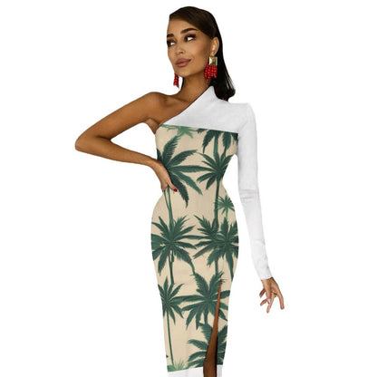 One Shoulder Split Dress BIQ (All-Over Printing)