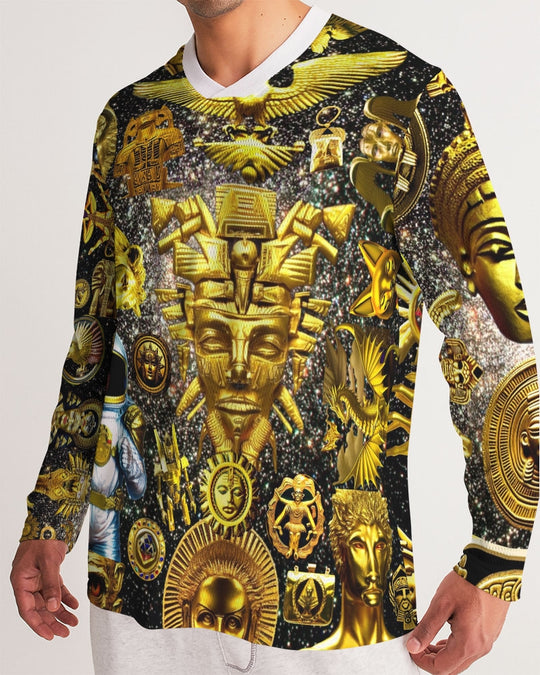 Ancient Abstrak Men's All-Over Print Long Sleeve Sports Jersey