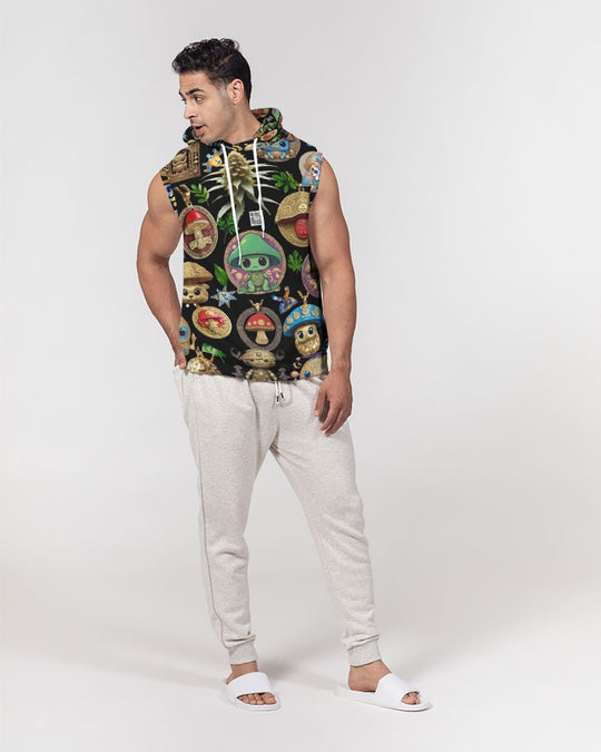 Mushroom Abstak Collection Men's All-Over Print Heavyweight Sleeveless Hoodie