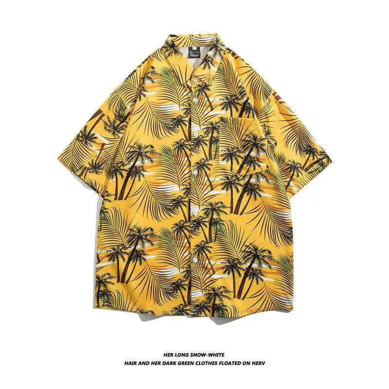 2024 Coconut Tree Shirts For Men 3D Printed Men's Hawaiian Shirt Beach 3XL Short Sleeve Fashion Tops Tee Shirt Men Blouse Camisa