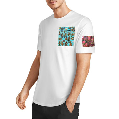 DTF 160gsm Men's Short Sleeve Cotton T-shirt (Dual-sided+Sleeve Printing)