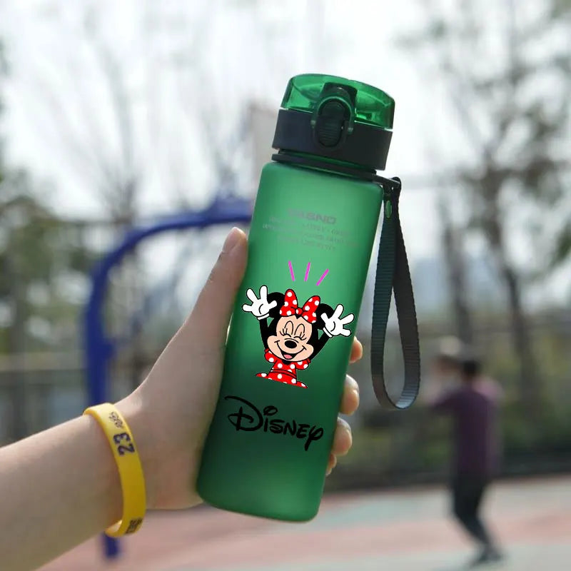 Disney 560ml Water Cup Mickey Mouse Drinking Water Bottle Outdoor Capacity Sports Children Portable Plastic Bottle