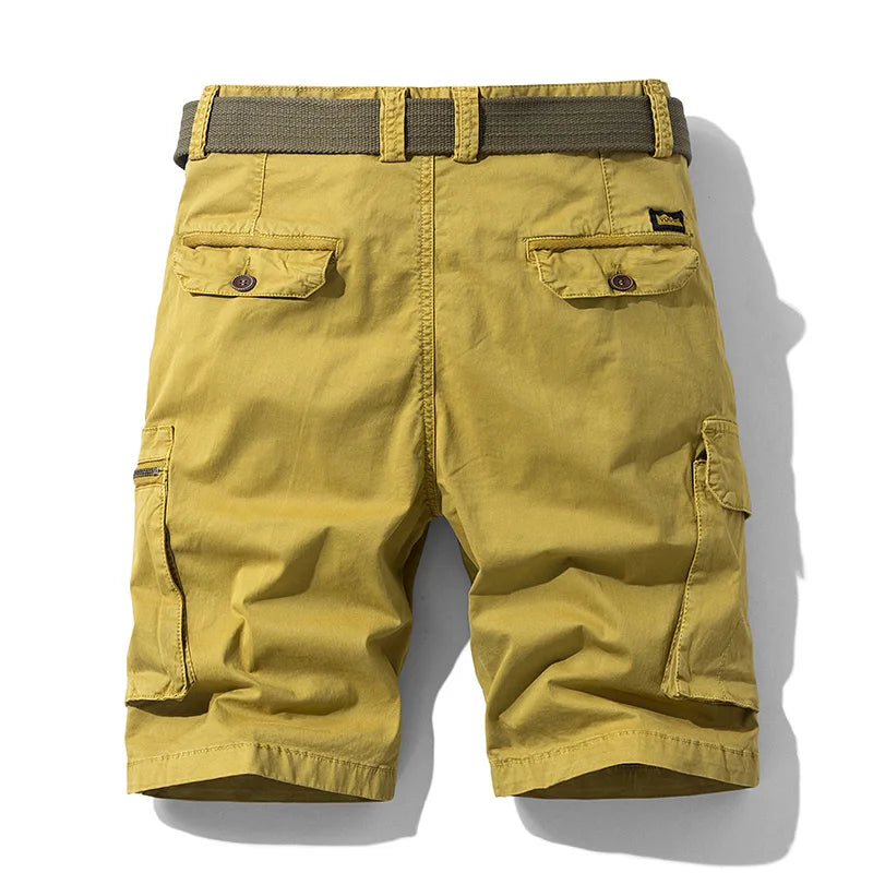 2024 New Spring Summer Men Cargo Shorts Cotton Relaxed Fit Breeches Bermuda Casual Short Pants Clothing Social Cargo Short Men