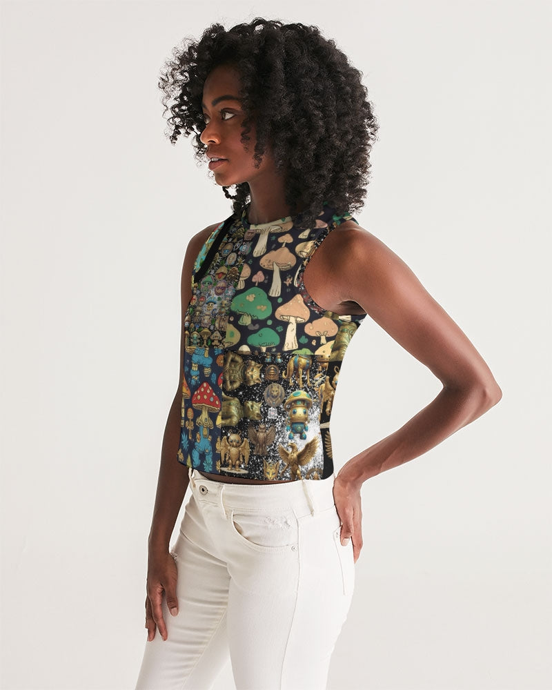 Alien Trendy Abstrak Collection Women's All-Over Print Cropped Tank