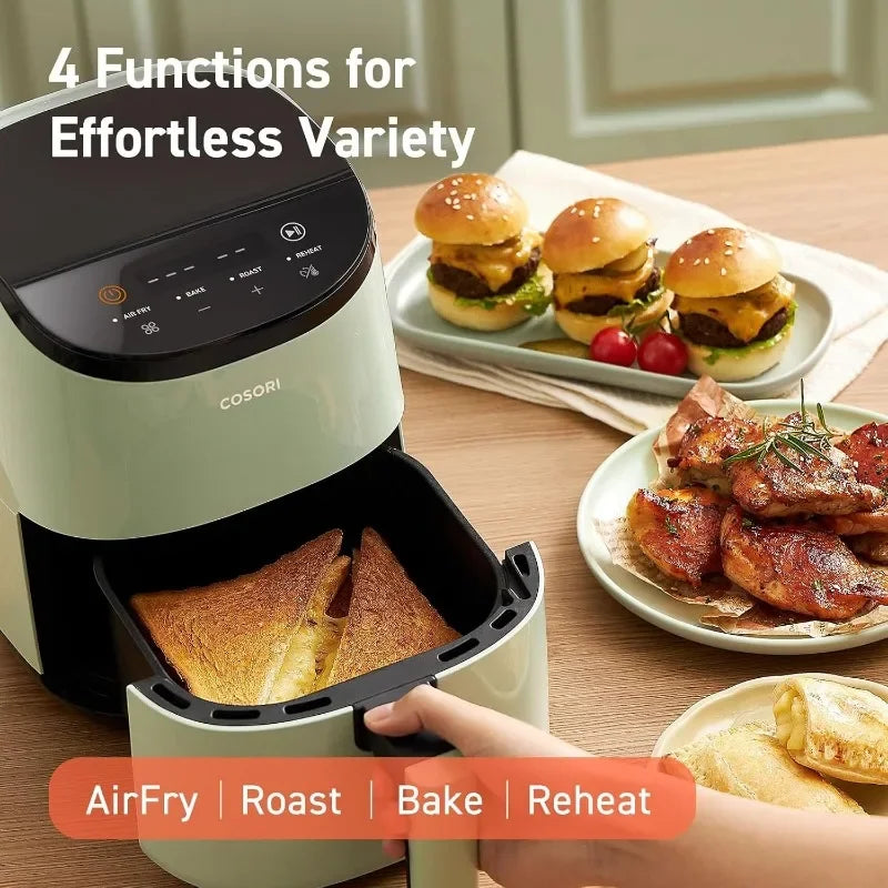 Air Fryer 2.1 Qt, 4-in-1 Small Mini Airfryer, Bake, Roast, Reheat, 97% Less Oil, Compact & Quiet, Nonstick & Dishwasher Safe