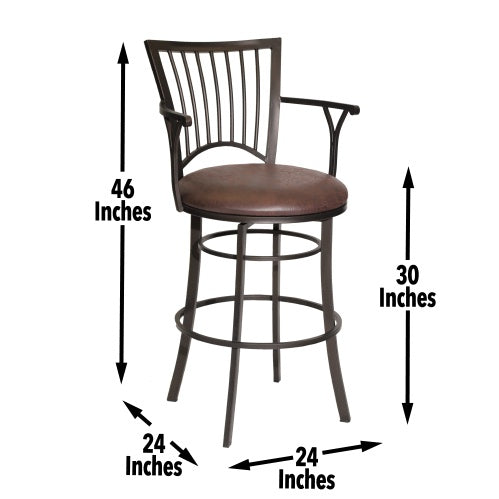 Bayview - Swivel Barstool - Dark Brown