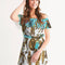 Abstrak dragonfly Women's All-Over Print Off-Shoulder Dress