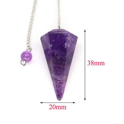 7 Chakra Pendulum Natural Stones Healing Crystal For Wicca Divination Witchcraft Dowsing Reiki Quartz Jewelry Pendants Wholesale