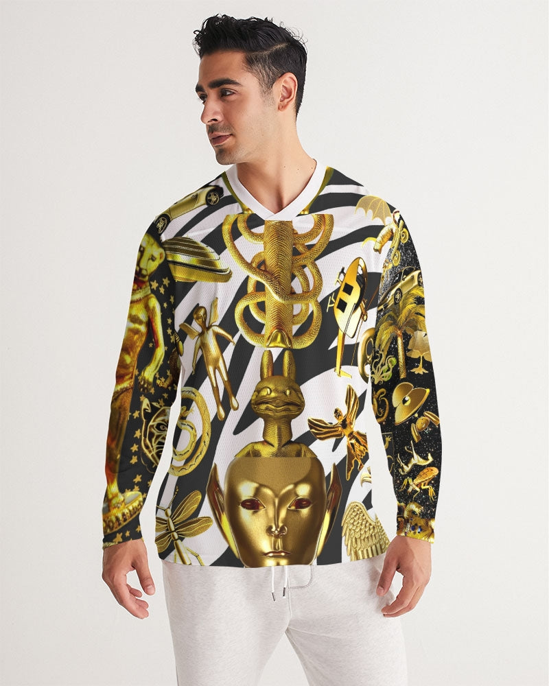 Outer Space Abstrak Men's All-Over Print Long Sleeve Sports Jersey