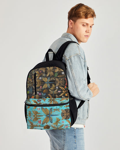 Abstrak dragonfly Duo-Zip Front Canvas Backpack