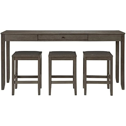 by Ashley Rokane Urban Farmhouse Counter Height Dining Room Table Set with 3