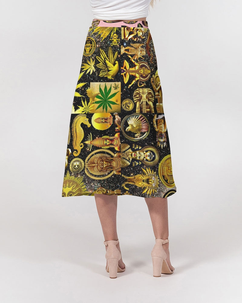 Ancient Abtsrak Women's All-Over Print A-Line Midi Skirt