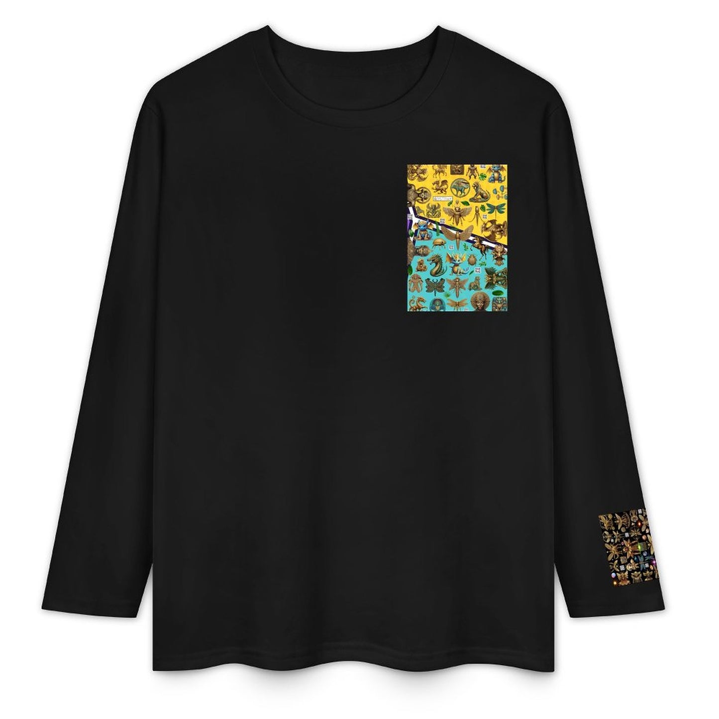 DTF 160gsm Cotton Men's Long Sleeve T-shirt (Front+Sleeve Printing)