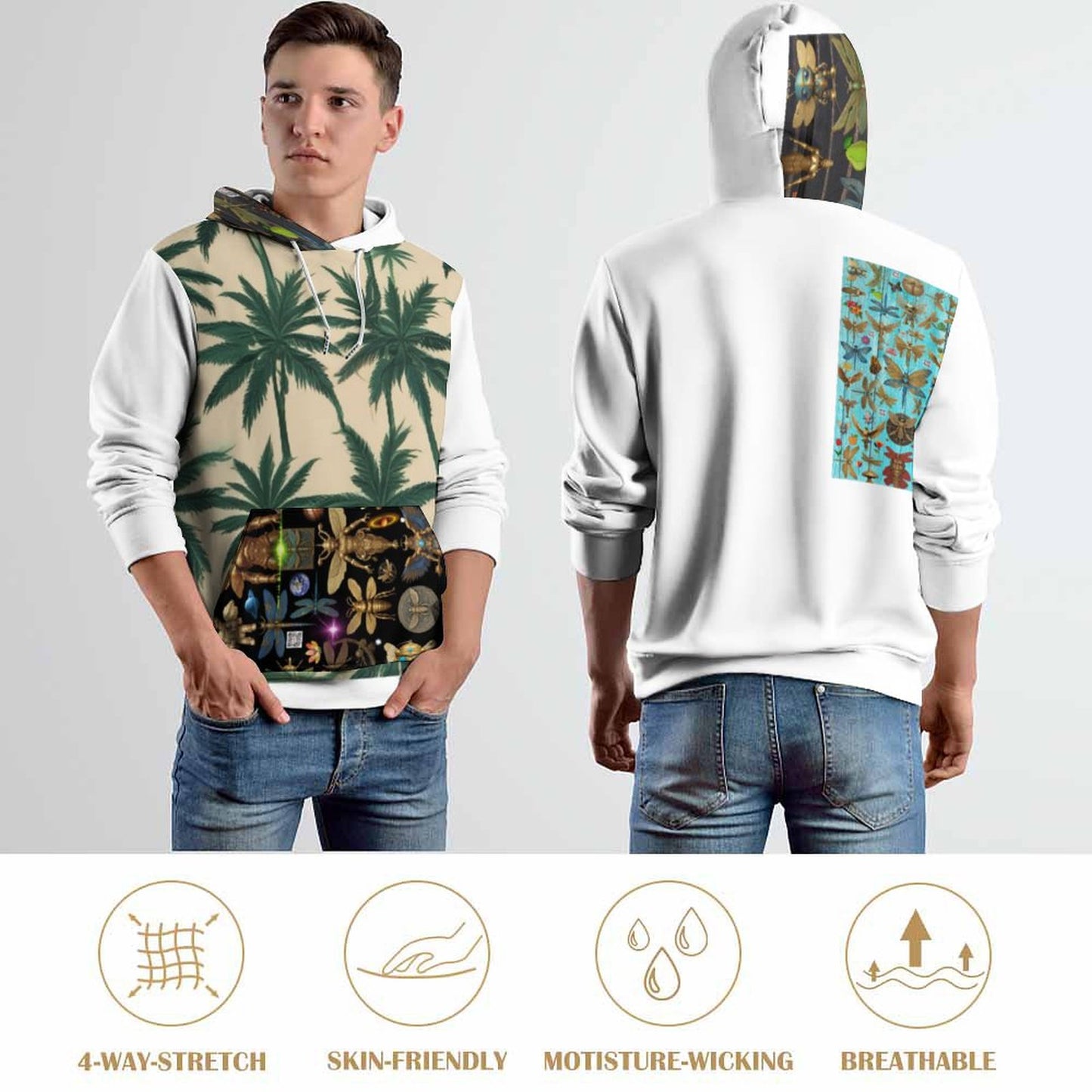 230gsm Printed Hoodie for Men (All-Over Printing)