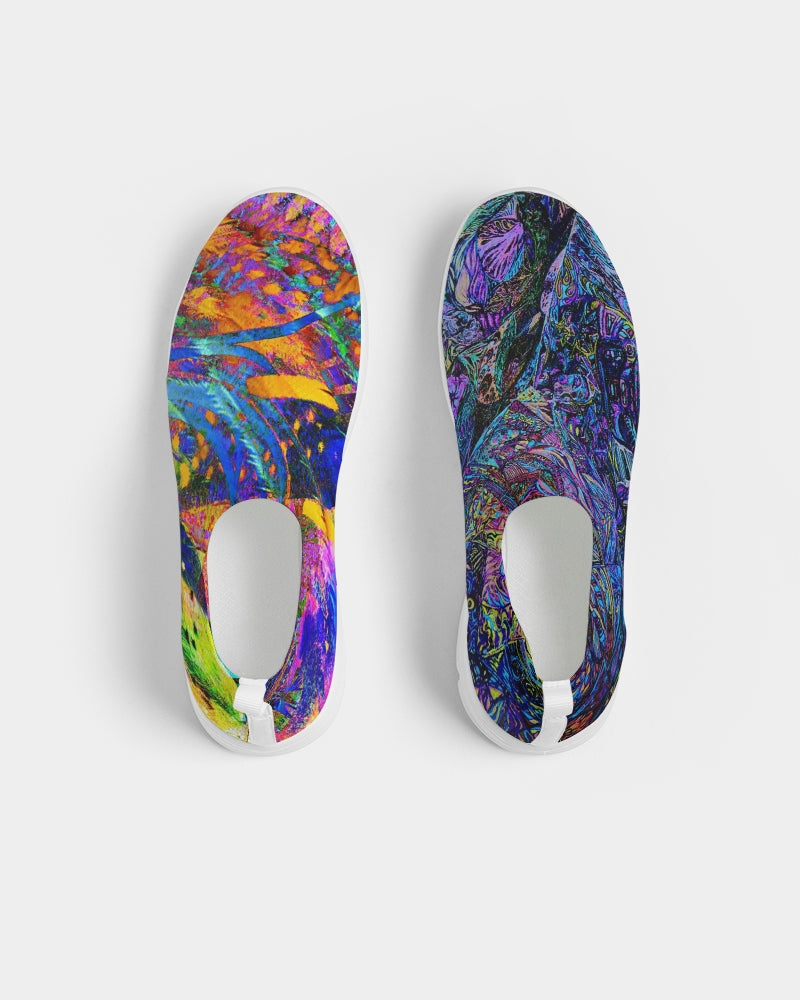 Galactic Tapestry Abstract Design Women's Slip-On Flyknit Shoe