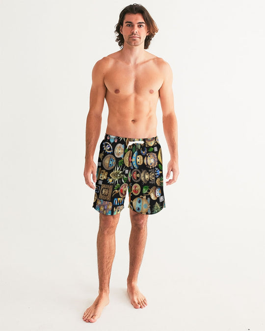 Mushroom Abstak Collection Men's All-Over Print Swim Trunk