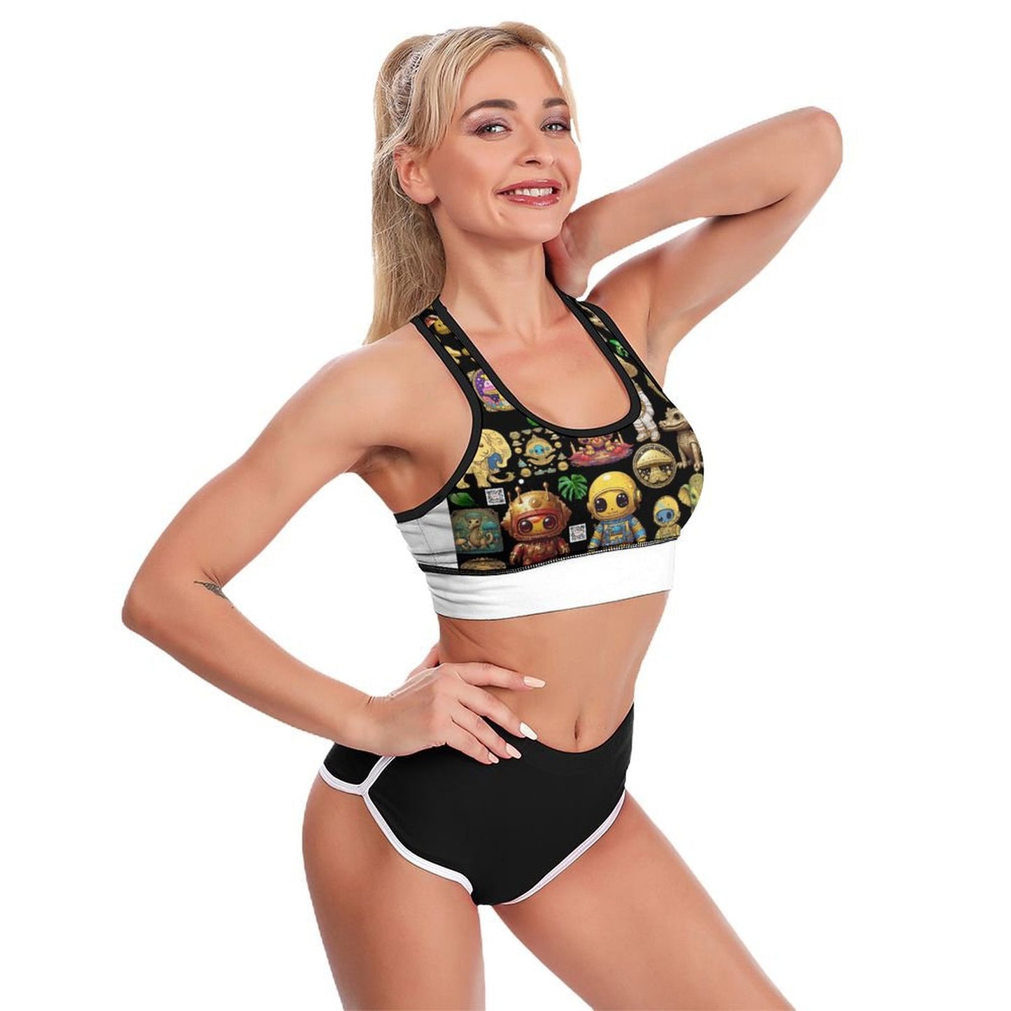 Custom Printed Patterned Yoga Sports Bra xG005KN07