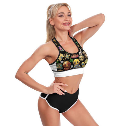 Custom Printed Patterned Yoga Sports Bra xG005KN07