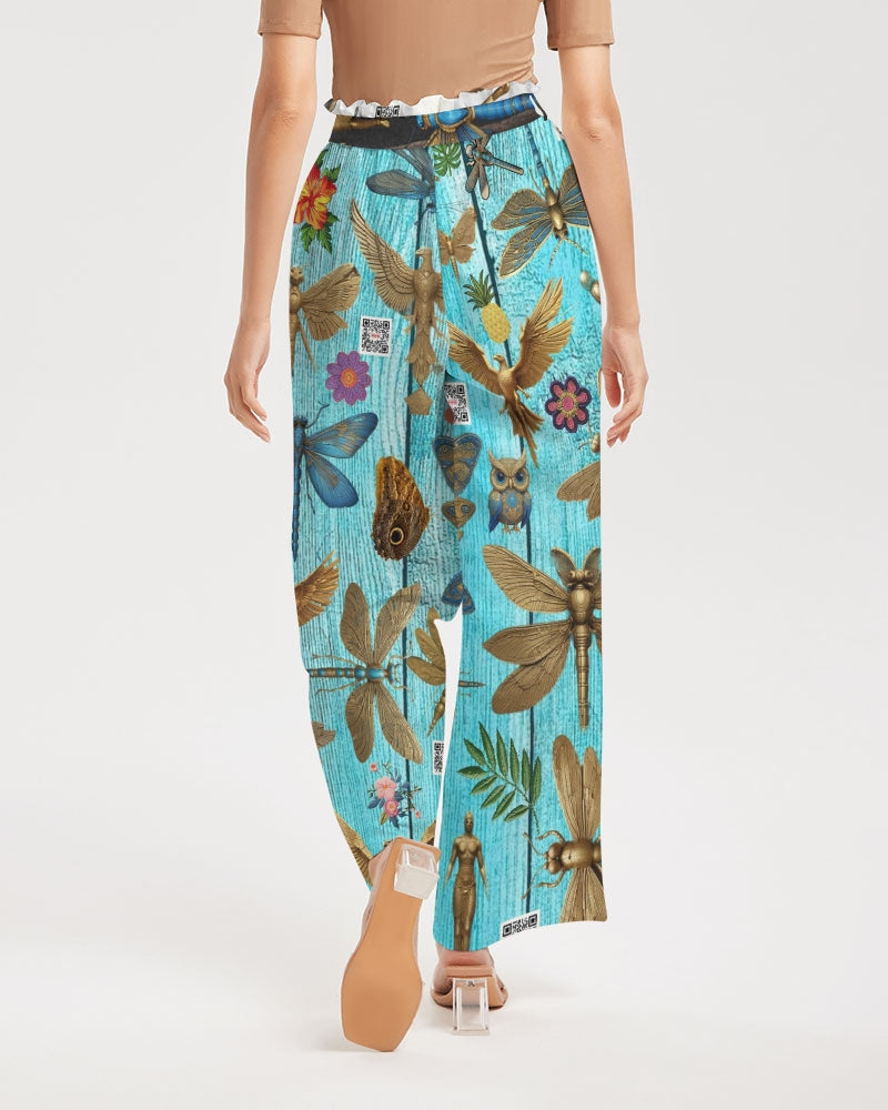 Abstrak dragonfly Women's All-Over Print High-Rise Wide Leg Pants