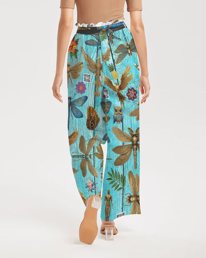 Abstrak dragonfly Women's All-Over Print High-Rise Wide Leg Pants