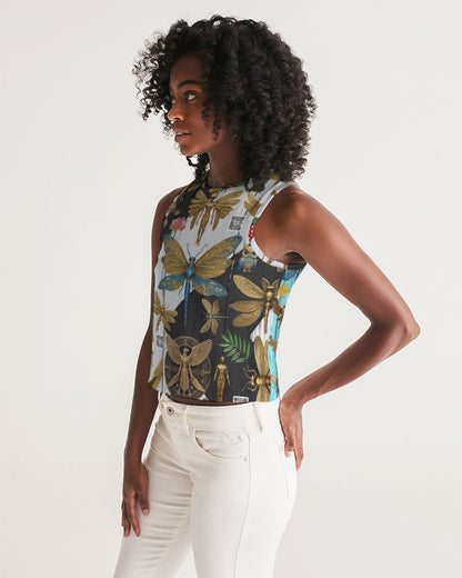 Abstrak dragonfly Women's All-Over Print Cropped Tank