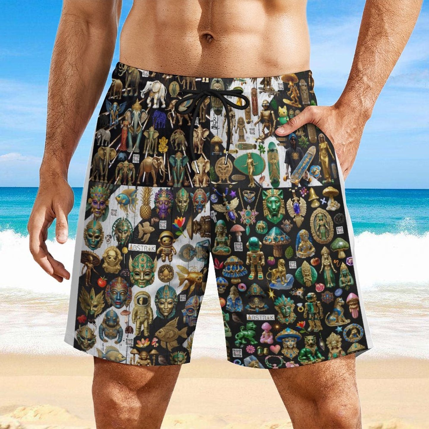 Men's Beach Shorts with 4 Pockets