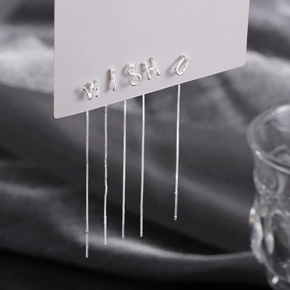 Fashion Jewelry 925 Sterling Silver 26 Letters Drop Earrings For Women Classic English Minimalism Student Earring Friends Party Jewelry Gift