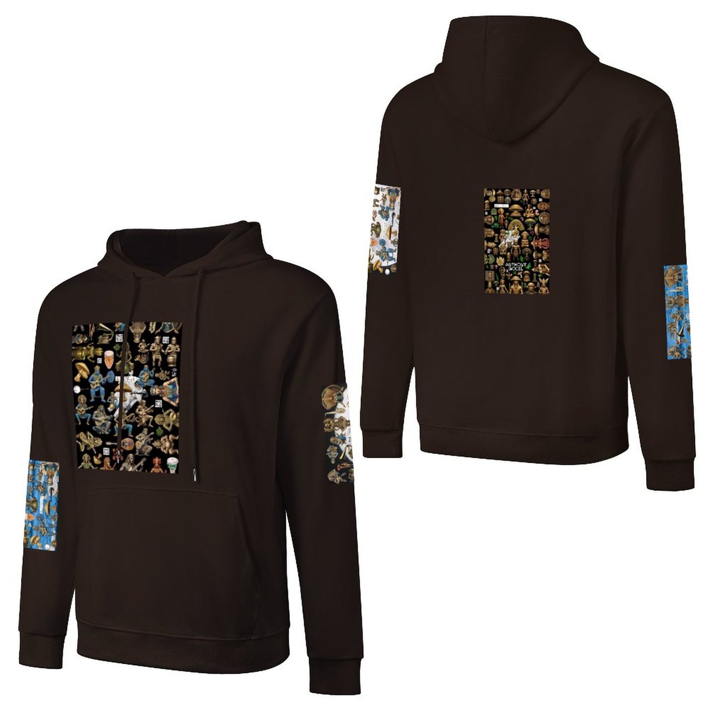 DTF 250gsm Cotton Men's Hoodie with Pocket (Dual-sided+Sleeve Printing)