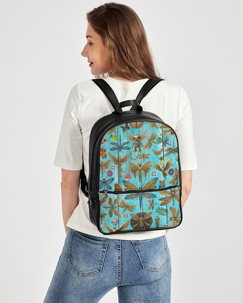 Abstrak dragonfly Classic Faux Leather Backpack