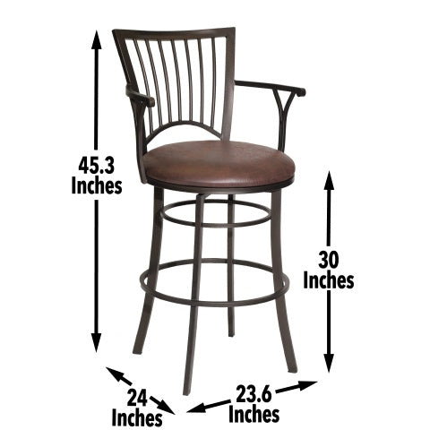 Bayview - Swivel Barstool - Dark Brown