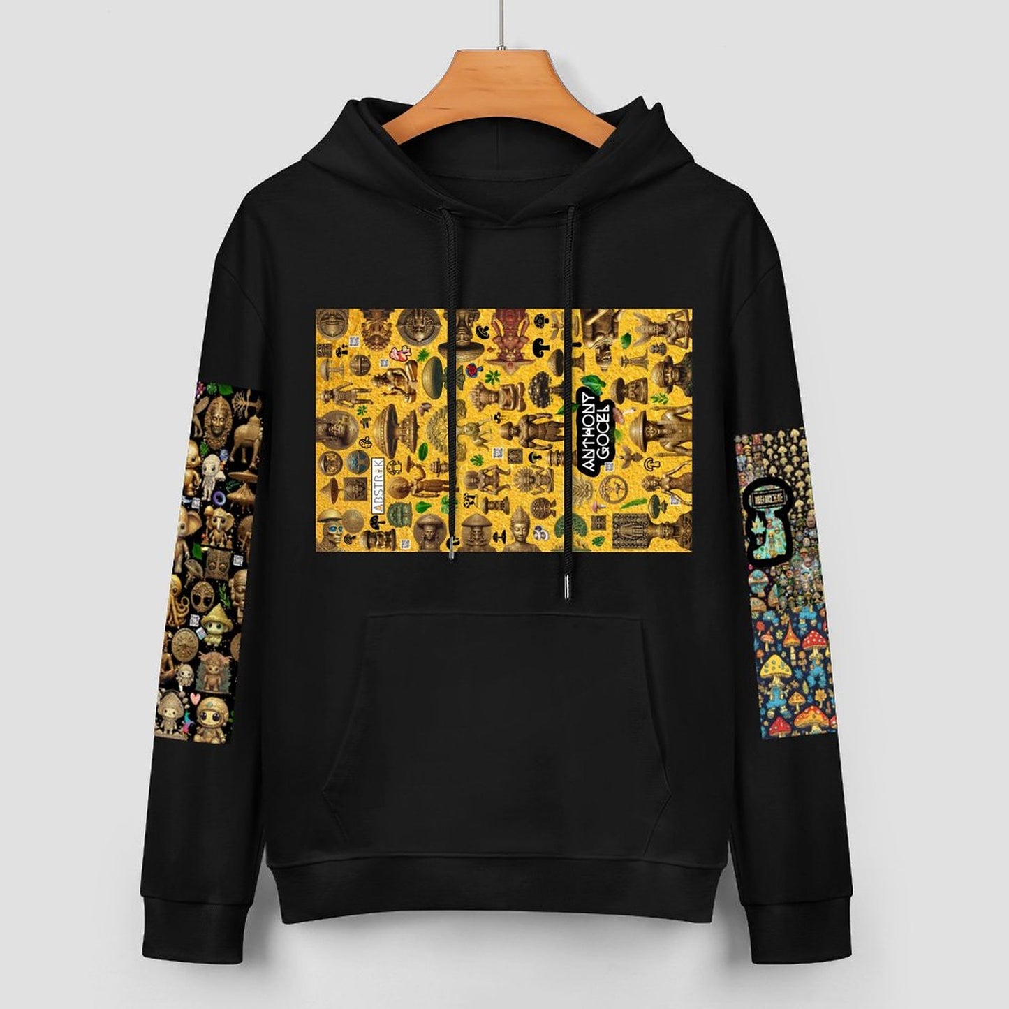 DTF 250gsm Cotton Men's Hoodie with Pocket (Dual-sided+Sleeve Printing)