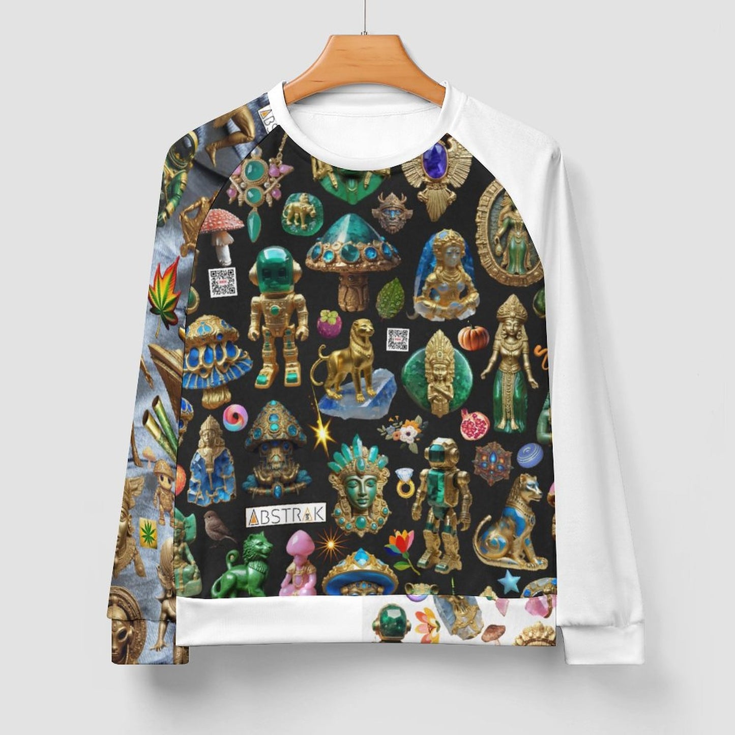 280gsm Men's Crewneck Sweatshirt Raglan A27H (All-Over Printing)