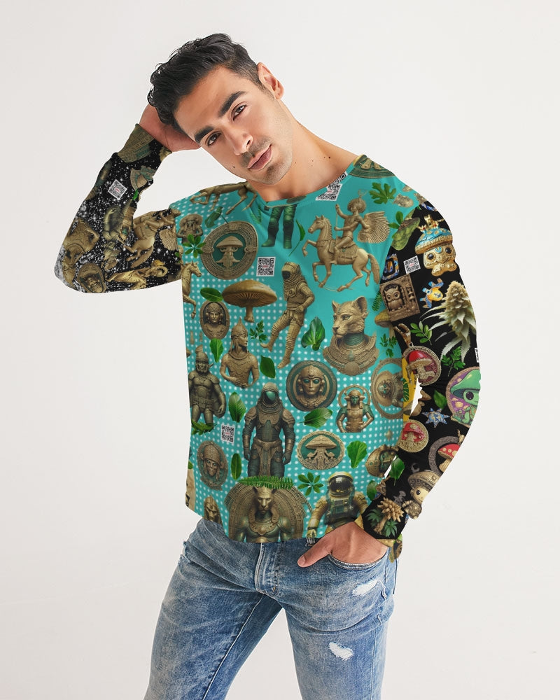 Mushroom Abstak Collection Men's All-Over Print Long Sleeve Tee