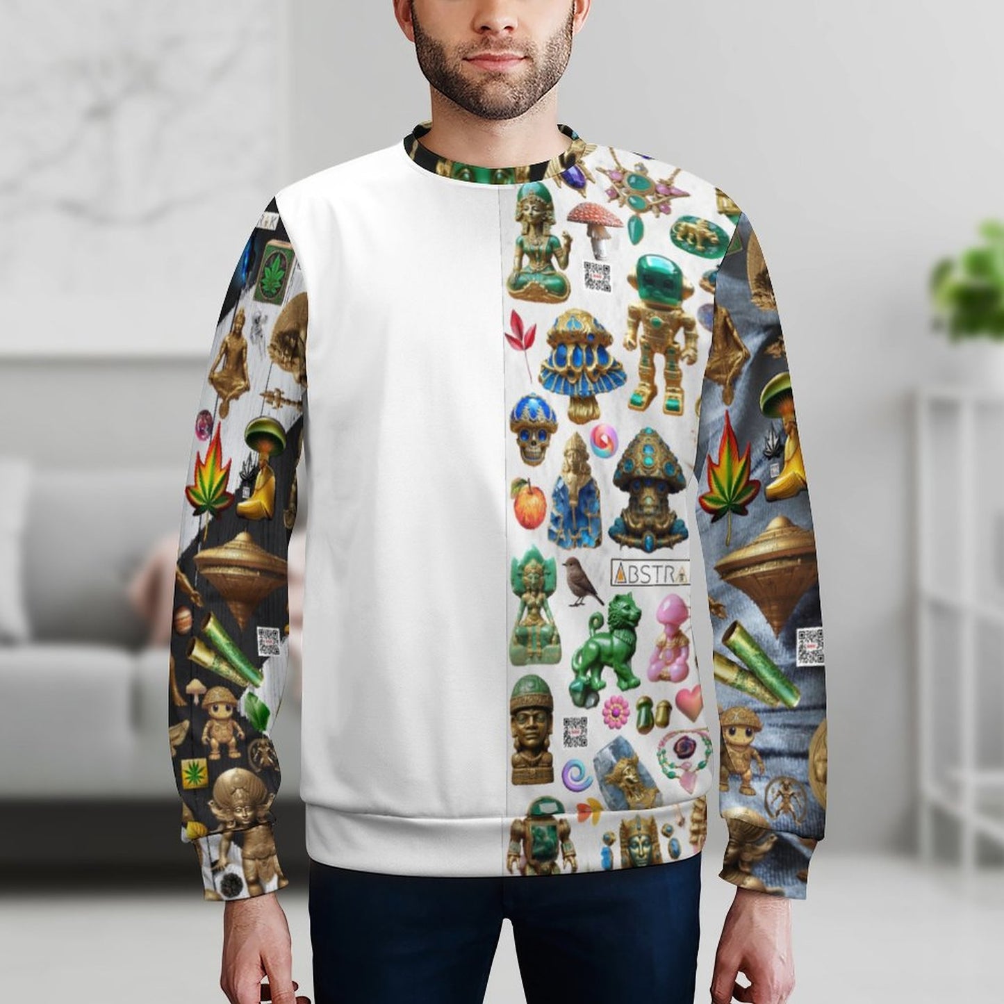 250gsm Round Neck Men's Sweatshirt 4T35 (All-Over Printing)