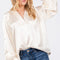 SAGE + FIG Notched Long Sleeve Blouse