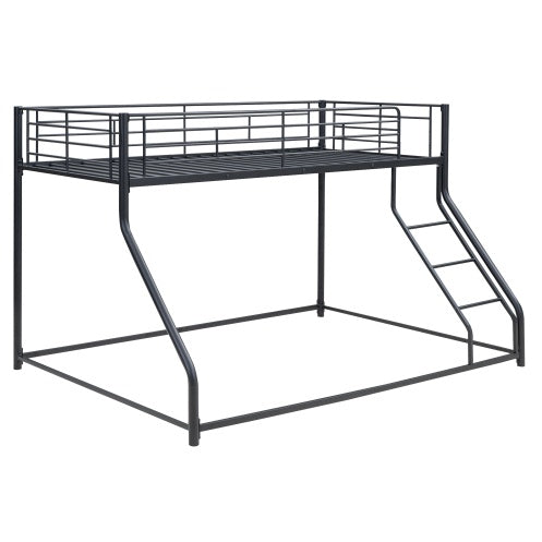 Metal Floor Bunk Bed, Twin XL Over Queen, Black