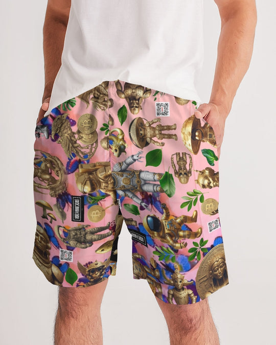 Mushroom Abstak Collection Men's All-Over Print Jogger Shorts