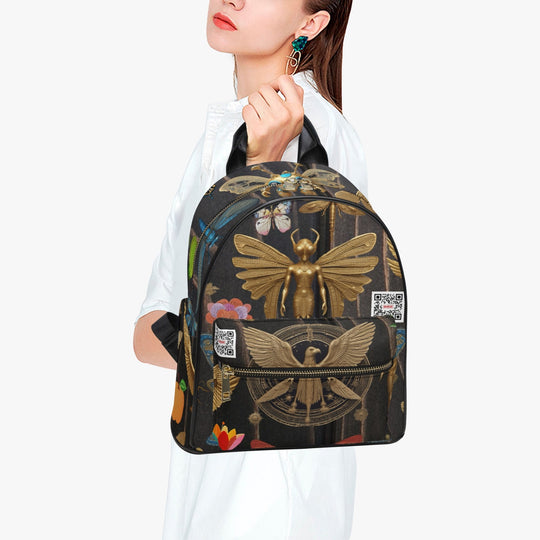 909. All Over Printed PU Backpack