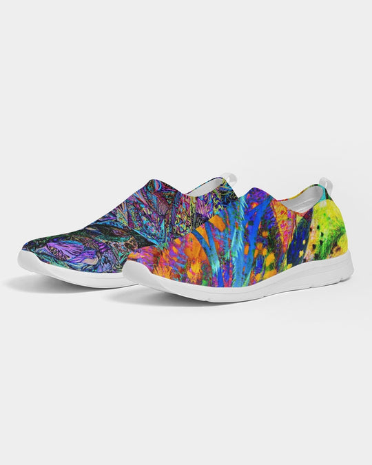 Galactic Tapestry Abstract Design Women's Slip-On Flyknit Shoe