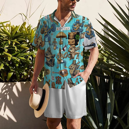 Short Sleeve Shirt and Shorts Set B339D1P (All-Over Printing)