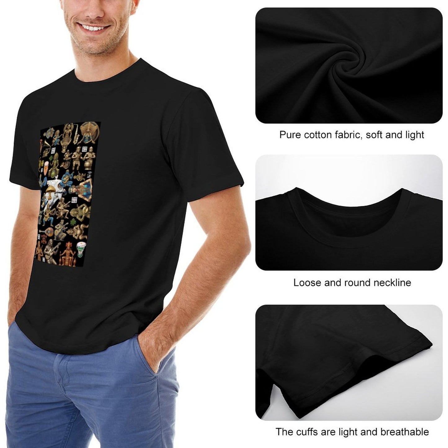 DTG 190gsm Men's T-shirt Disign (Front Printing)