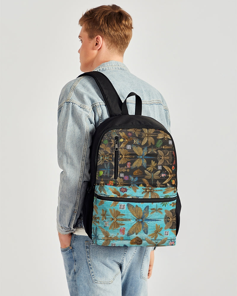 Abstrak dragonfly Duo-Zip Front Canvas Backpack