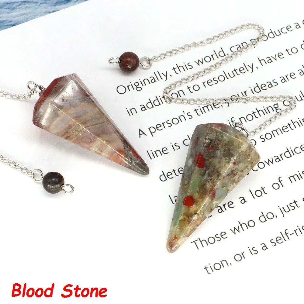 7 Chakra Pendulum Natural Stones Healing Crystal For Wicca Divination Witchcraft Dowsing Reiki Quartz Jewelry Pendants Wholesale