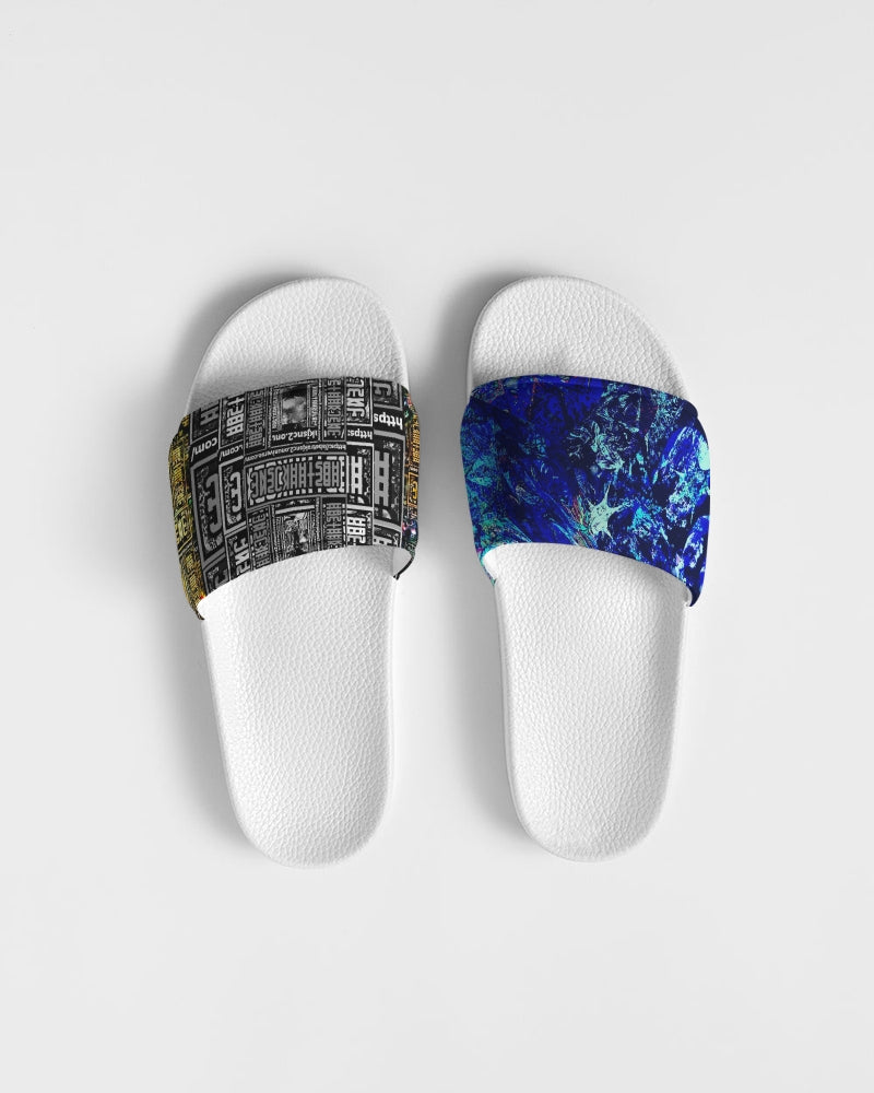 Blue Galaxy Abstract Design Men's Slide Sandal