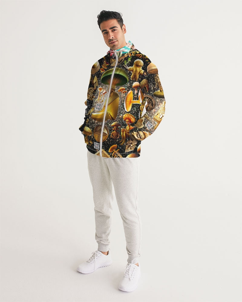 Illustration Abstrak Men's All-Over Print Windbreaker