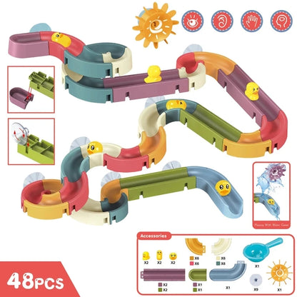 Baby DIY Assembling Track Slide Suction Cup Toys Bath Tub Toys Baby Bathroom Bathtub Shower Toy Set Duck Water Toys for Children