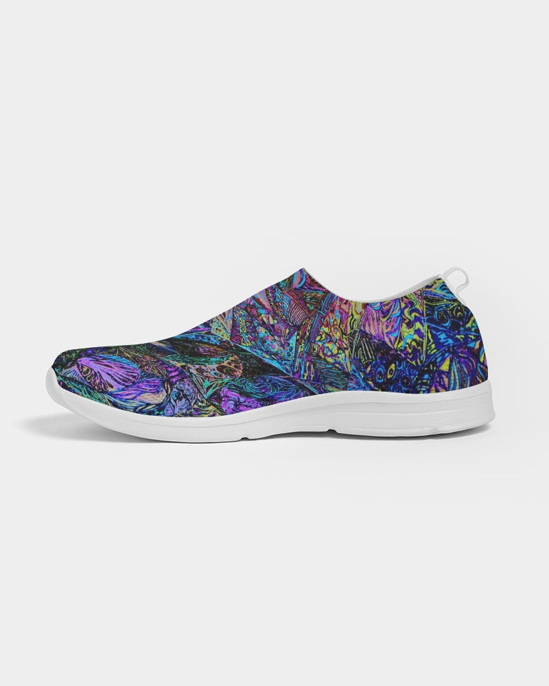 Galactic Tapestry Abstract Design Women's Slip-On Flyknit Shoe