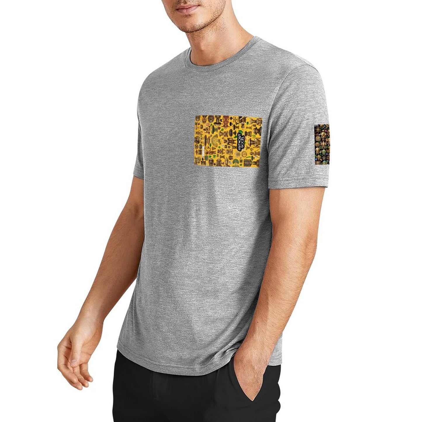 DTF 160gsm Men's Short Sleeve Cotton T-shirt (Dual-sided+Sleeve Printing)