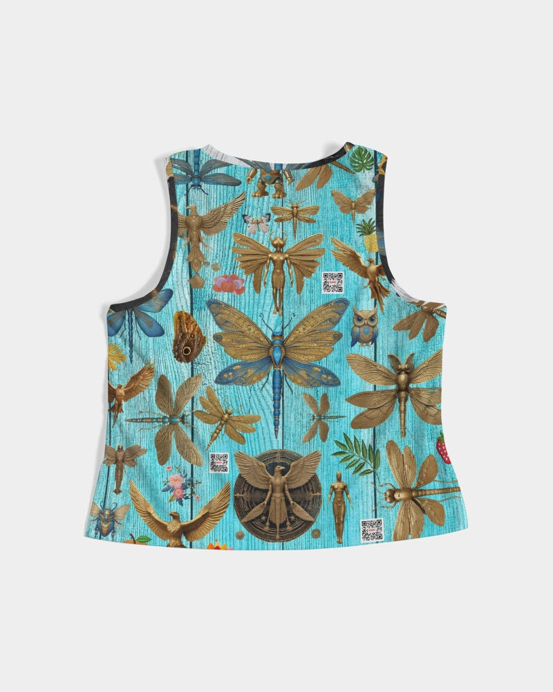 Abstrak dragonfly Women's All-Over Print Cropped Tank