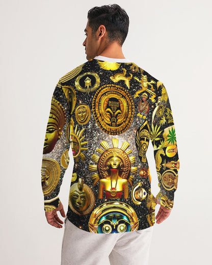 Ancient Abstrak Men's All-Over Print Long Sleeve Sports Jersey